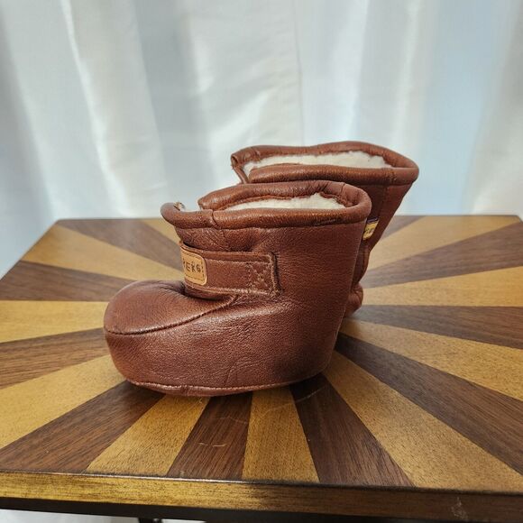 Lindberg Baby Booties Soft Brown Leather Fur Lining Winter Boots Shoes Warm - Picture 4 of 13
